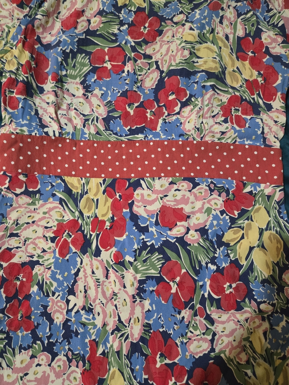 Boden Vintage Tea Dress M 1940's Style Polka Dots Floral - Picture 9 of 10